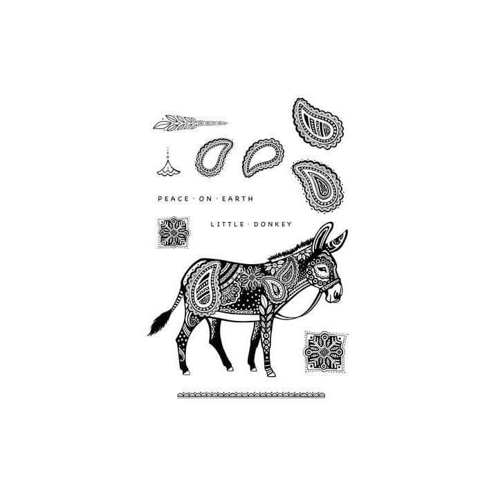 (KK0022)Katkin Krafts Little Donkey A5 Clear Stamp Set