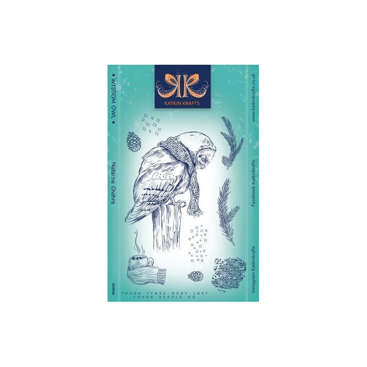 (KK0046)Katkin Krafts Wisdom Owl A5 Clear Stamp Set