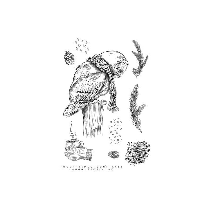 (KK0046)Katkin Krafts Wisdom Owl A5 Clear Stamp Set