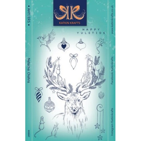 (KK0047)Katkin Krafts Antlers A5 Clear Stamp Set
