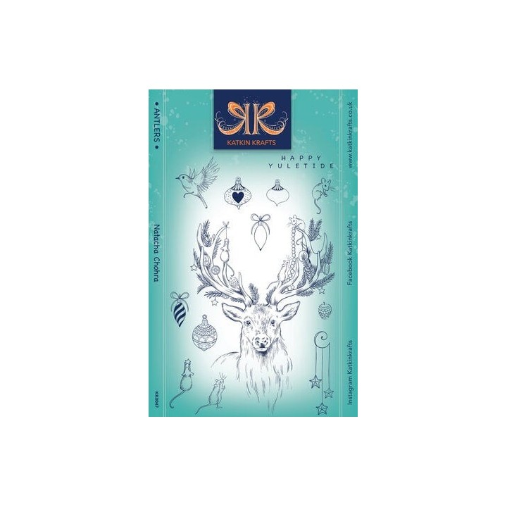 (KK0047)Katkin Krafts Antlers A5 Clear Stamp Set