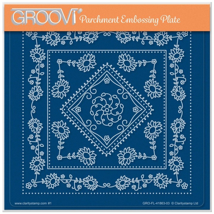 (GRO-FL-41863-03)Groovi Plate A5 JAZZ'S SUMMER SUNFLOWERS FRAME