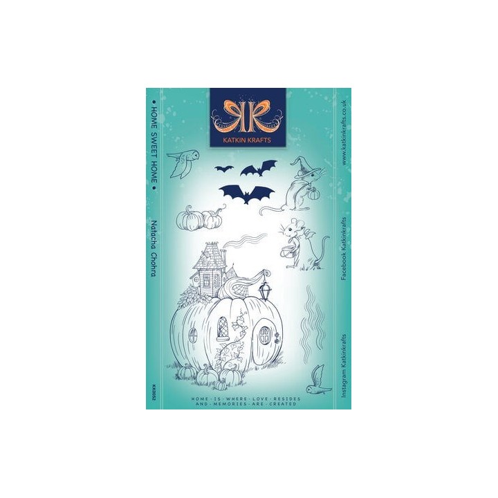 (KK0052)Katkin Krafts Home Sweet Home A5 Clear Stamp Set