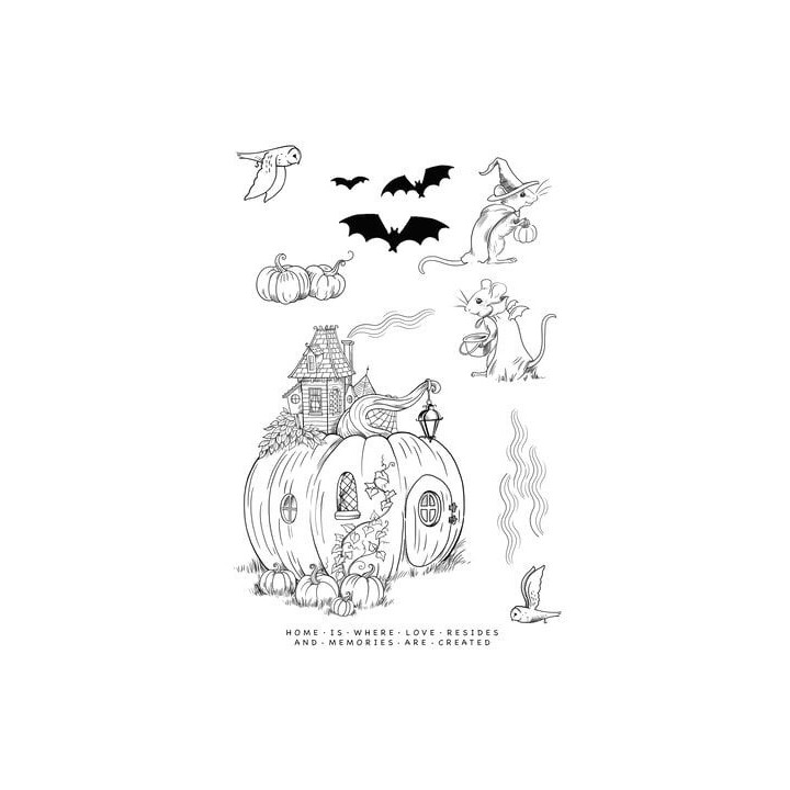 (KK0052)Katkin Krafts Home Sweet Home A5 Clear Stamp Set