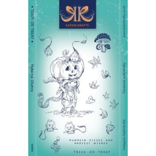 (KK0053)Katkin Krafts Trick Or Treat A5 Clear Stamp Set