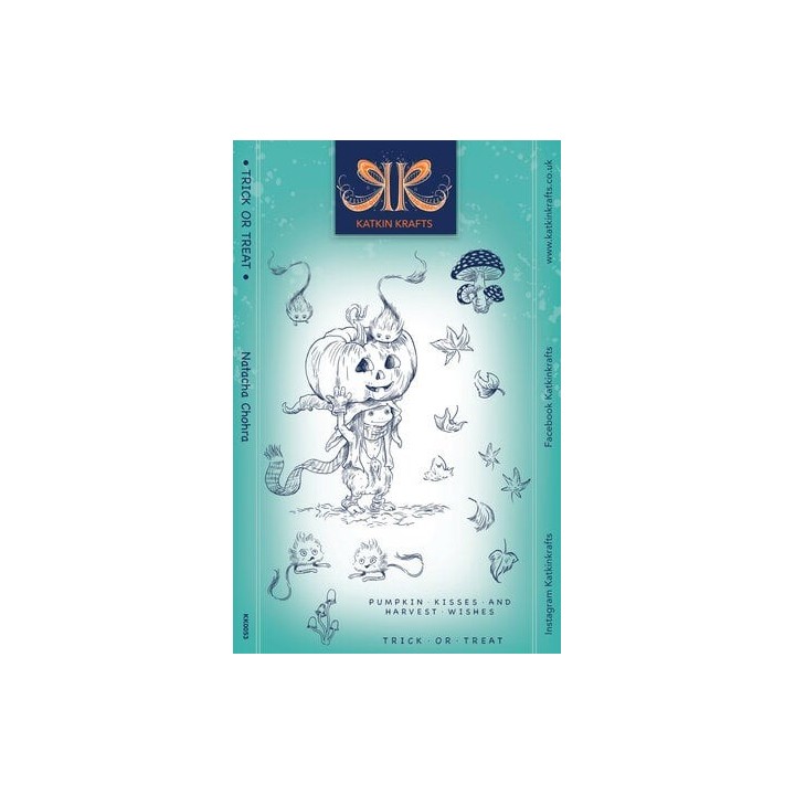 (KK0053)Katkin Krafts Trick Or Treat A5 Clear Stamp Set
