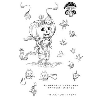 (KK0053)Katkin Krafts Trick Or Treat A5 Clear Stamp Set