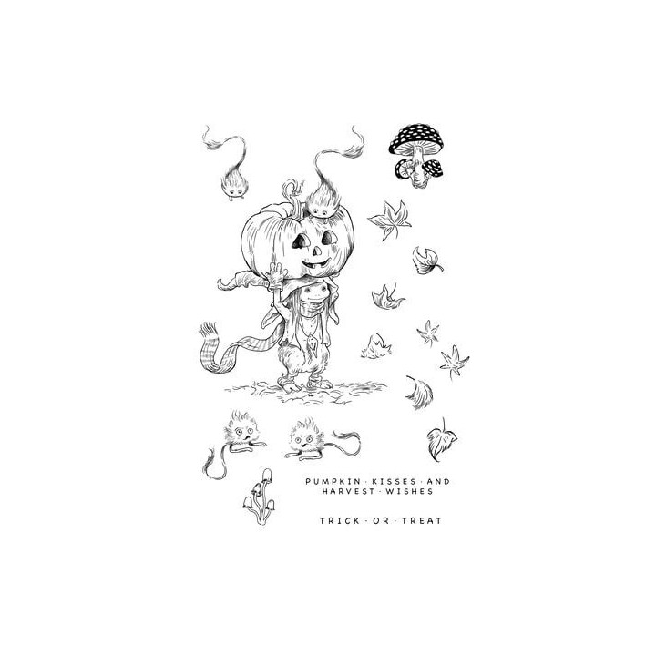 (KK0053)Katkin Krafts Trick Or Treat A5 Clear Stamp Set
