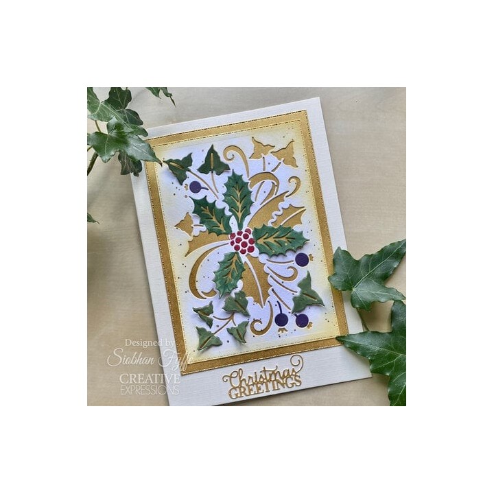 (CEDPC1238)Creative Expressions Cathie Shuttleworth Paper Cuts Cut & Lift Holly Berries