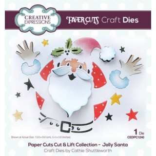 (CEDPC1240)Creative Expressions Cathie Shuttleworth Paper Cuts Cut & Lift Jolly Santa