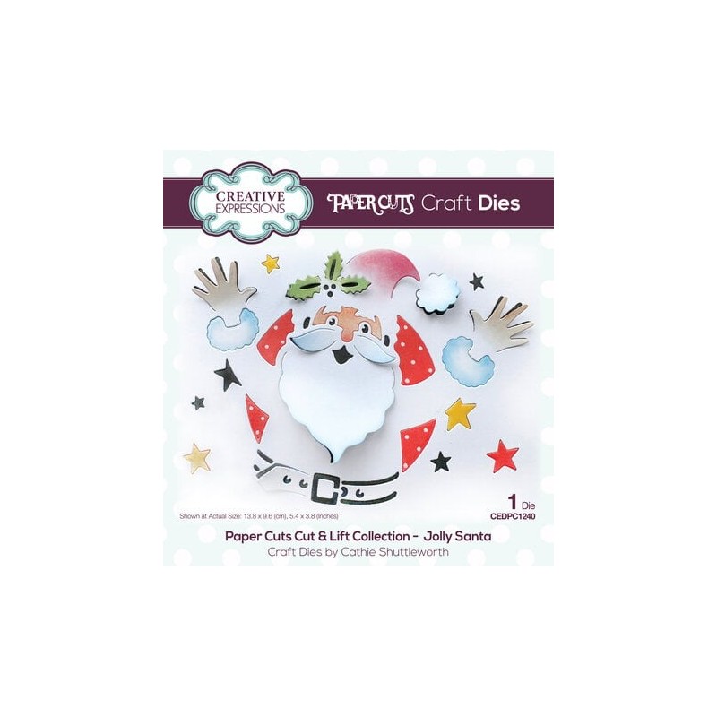 (CEDPC1240)Creative Expressions Cathie Shuttleworth Paper Cuts Cut & Lift Jolly Santa