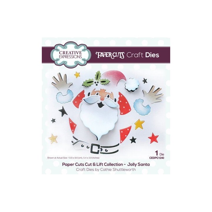 (CEDPC1240)Creative Expressions Cathie Shuttleworth Paper Cuts Cut & Lift Jolly Santa