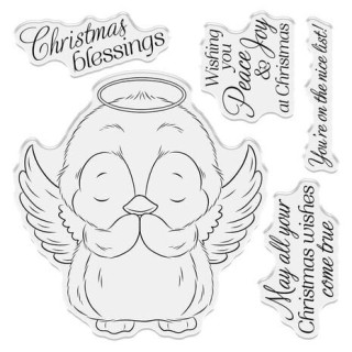(CC-ST-CA-CBLE)Crafter's Companion Cute Penguin Clear Stamps Christmas Blessings