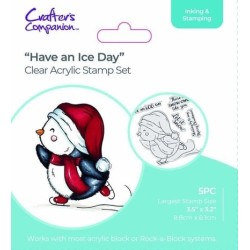 (CC-ST-CA-HAID)Crafter's Companion Cute Penguin Clear Stamps Have an Ice Day