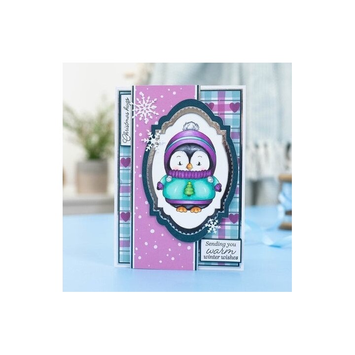 (CC-ST-CA-CHUG)Crafter's Companion Cute Penguin Clear Stamps Christmas Hugs
