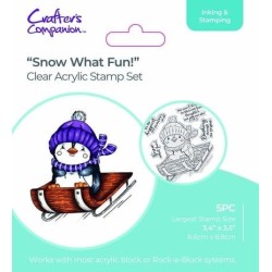 (CC-ST-CA-SWF)Crafter's Companion Cute Penguin Clear Stamps Snow What Fun!