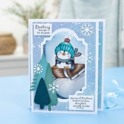 (CC-ST-CA-SWF)Crafter's Companion Cute Penguin Clear Stamps Snow What Fun!