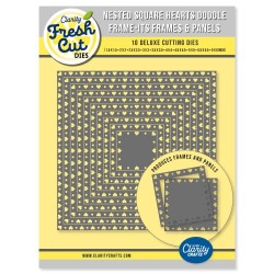 (ACC-DI-31387-XX)Clarity FRESH CUT DIE NESTED SQUARE HEARTS DOODLE FRAME-ITS FRAMES & PANELS