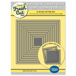 (ACC-DI-31384-XX)Clarity FRESH CUT DIE NESTED SQUARE FILM STRIP DOODLE FRAME-ITS FRAMES & PANELS