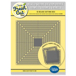 (ACC-DI-31385-XX)Clarity FRESH CUT DIE NESTED SQUARE CHEVRON DOODLE FRAME-ITS FRAMES & PANELS