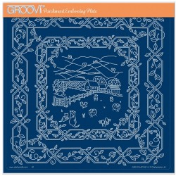 (GRO-CS-42143-15)Groovi Plate A4 LINDA'S FARM IN THE VALLEY LAYERING FRAME