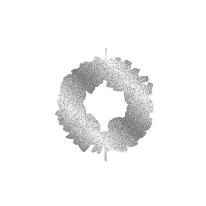 (GEM-MD-CAD-YUWR)Gemini Half Create a Card Die Yuletide Wreath
