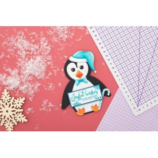 (GEM-STD-JOLLPE)Gemini Shaped Card Base Stamp & Die Jolly Penguin