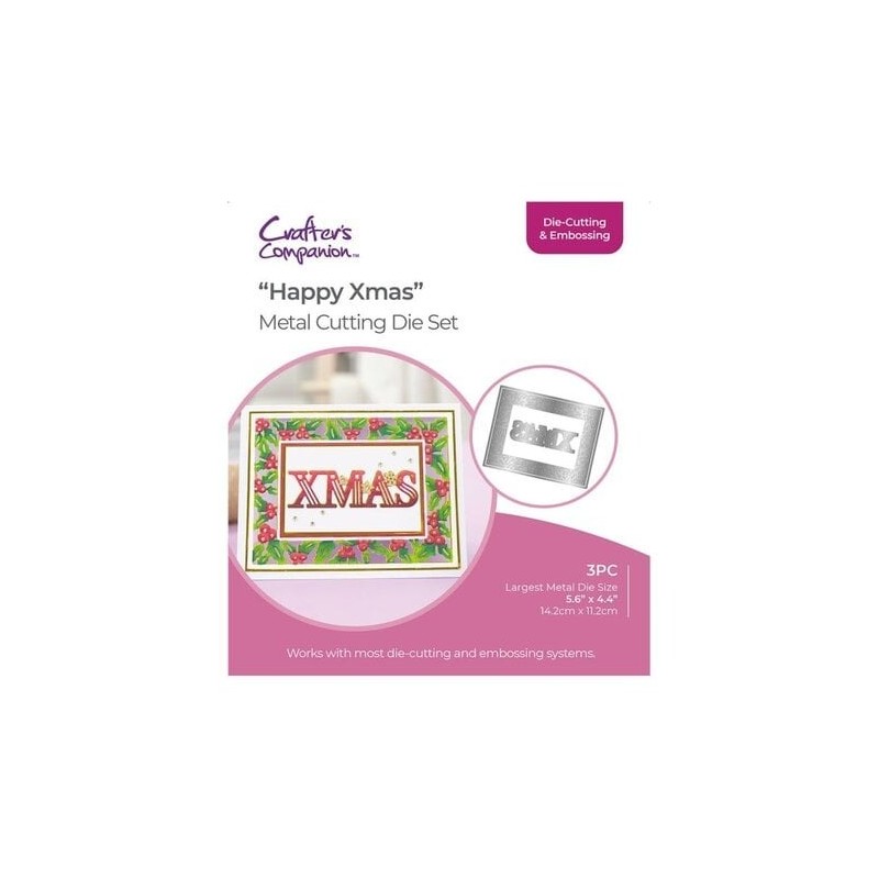 (GEM-MD-ELE-HAXM)Gemini Festive Frames & Sentiments Die Happy Xmas