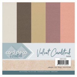 (CDEVC10001)Card Deco Essentials - Velvet, Velours, Fluweel En Zelfklevend Karton Neutrals
