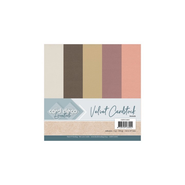 (CDEVC10001)Card Deco Essentials - Velvet, Velours, Fluweel En Zelfklevend Karton Neutrals