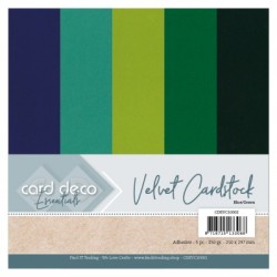 (CDEVC10002)Card Deco Essentials - Velvet, Velours, Fluweel En Zelfklevend Karton Blue/Green