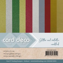 (CDEGMC10001)Card Deco Essentials - Glitter And Metallic Cardstock - Christmas A5