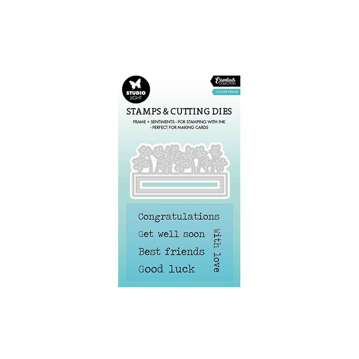 (SL-ES-SCD64)Studio Light Stamp & Cutting Die Clover frame Essentials nr.64