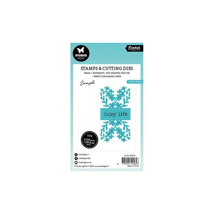 (SL-ES-SCD65)Studio Light Stamp & Cutting Die Floral frame Essentials nr.65