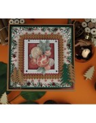 (SB10776)3D Push-Out - Jeanine's Art - Wooden Christmas - Orange Baubles