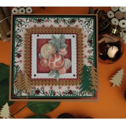 (SB10776)3D Push-Out - Jeanine's Art - Wooden Christmas - Orange Baubles