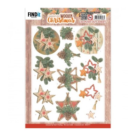 (SB10777)3D Push-Out - Jeanine's Art - Wooden Christmas - Wooden Stars