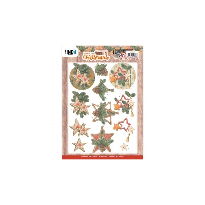 (SB10777)3D Push-Out - Jeanine's Art - Wooden Christmas - Wooden Stars