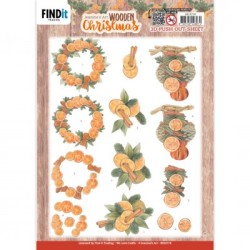 (SB10778)3D Push-Out - Jeanine's Art - Wooden Christmas - Orange Fruit