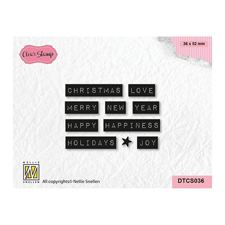 (DTCS036)Nellie's Choice Clear stamps Christmas Love Typed