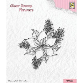 (FLO033)Nellie`s Choice Clearstamp - Poinsetta