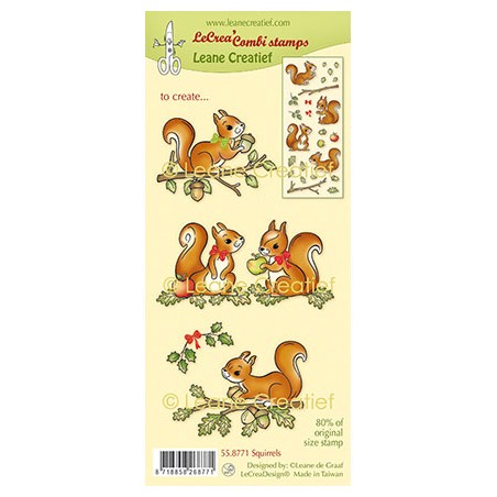 (55.8771)LeCrea - Combi clear stamp Squirrels