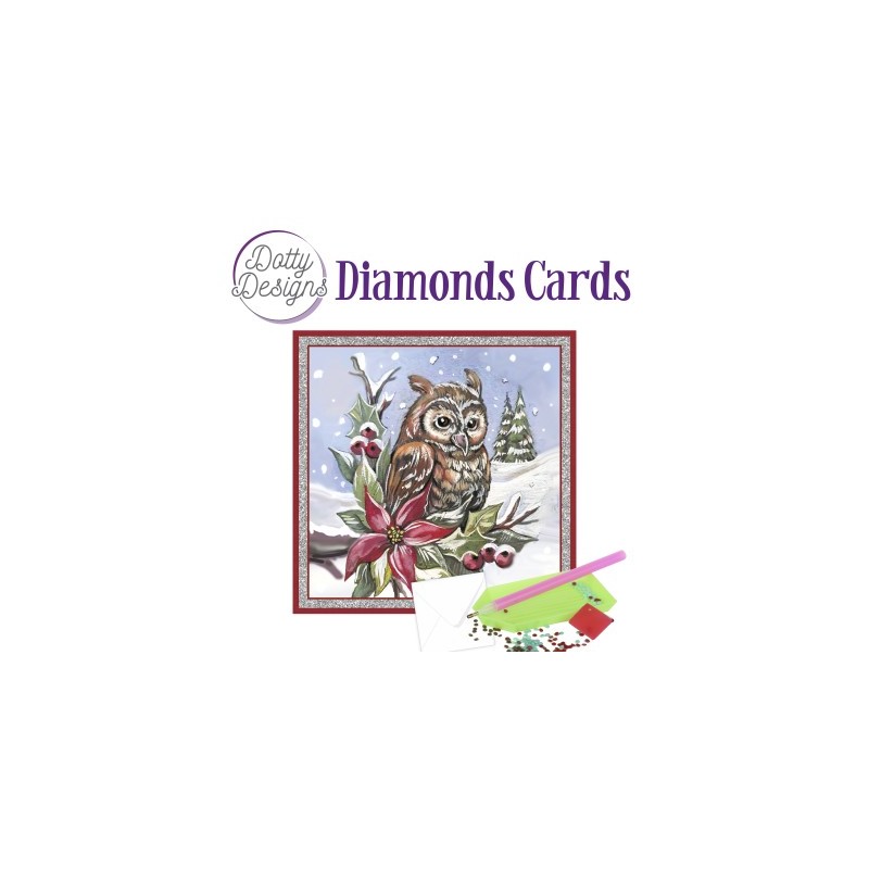 (DDDC1157)Dotty Designs Diamond Cards - Owl In Christmas Spirit