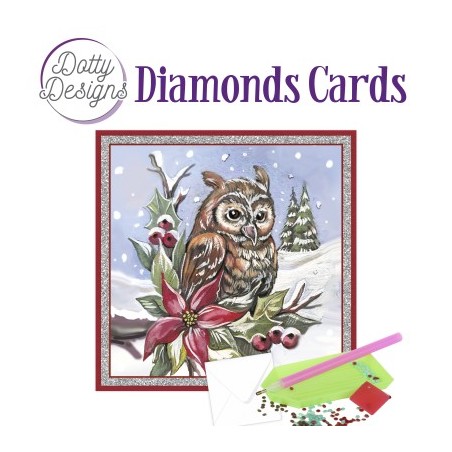 (DDDC1157)Dotty Designs Diamond Cards - Owl In Christmas Spirit