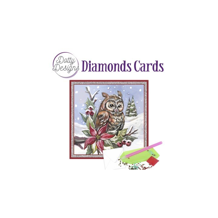 (DDDC1157)Dotty Designs Diamond Cards - Owl In Christmas Spirit