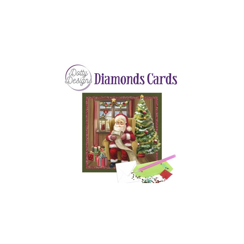 (DDDC1153)Dotty Designs Diamond Cards - Santa Claus With A Wish List