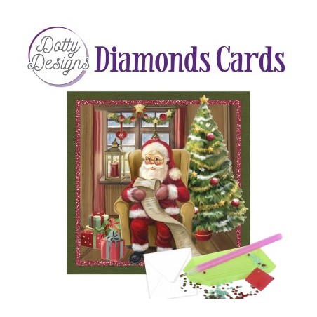 (DDDC1153)Dotty Designs Diamond Cards - Santa Claus With A Wish List