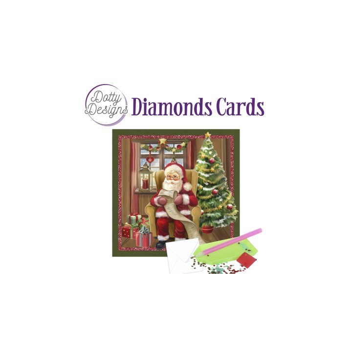 (DDDC1153)Dotty Designs Diamond Cards - Santa Claus With A Wish List