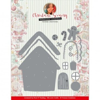 (YCD10334)Dies - Yvonne Creations Christmas Scenery - Gingerbread House