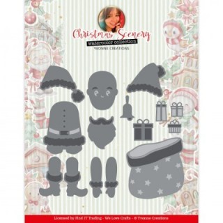 (YCD10335)Dies - Yvonne Creations Christmas Scenery - Santa Claus